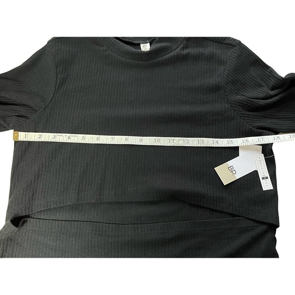 Bp. Black Ribbed Mock Neck Women Top with Front Midriff Cutout - Size 1x - NWT - Picture 8 of 9